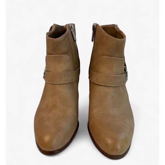 Sam Edelman Womens Leah Ankle Bootie Boot 8.5 M Tan Fringe Side Zip READ - Picture 2 of 10